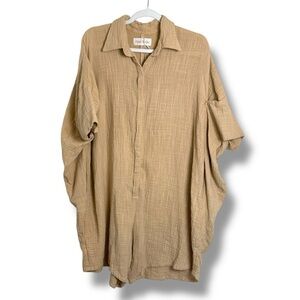 NWOT Myrah Penaloza Cotton Romper Tan Size L/XL
